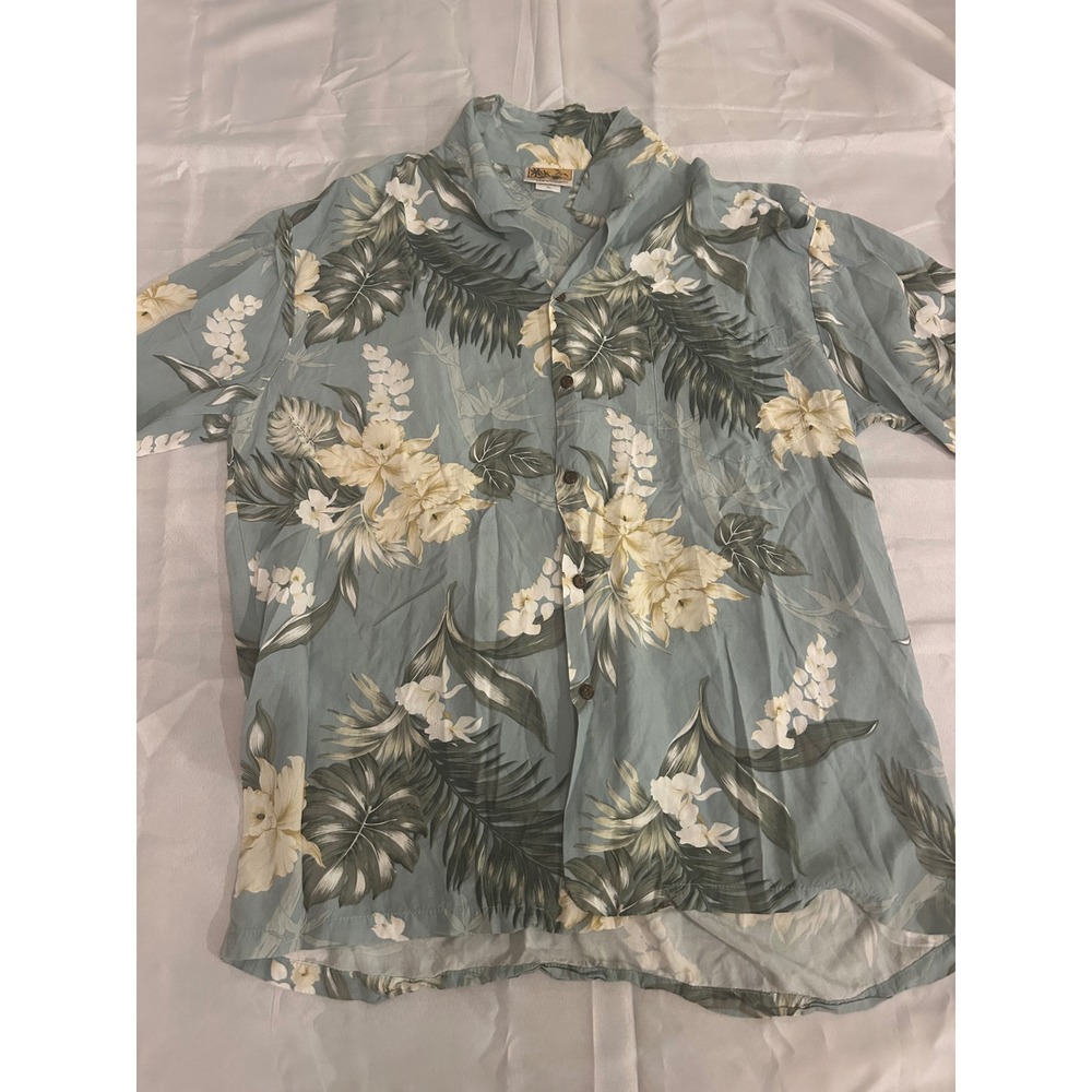 Winnie Fashion Hawaiian Shirt Mens XL Blue Floral Rayon Aloha Excellent Hawaii